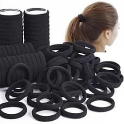 DSGS Dark Colors Ponytail Holders Hair Ties Rubber Bands for School Girls, Women Cotton Soft for Thick Elastic Scrunchie Non-slip Stretchable Head Elastic (Pack of 50)-image-32