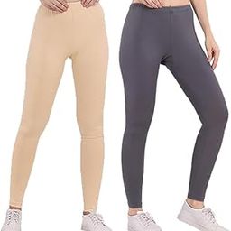 Womens and Girls Premium Stretchable Cotton Ankel Length Solid Regular Fit 16 Colours Leggings BreathableVersatile Tights for WomenDrawstring WaistbandEasy to Care Combo-2-image-97
