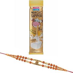 Quick Milk Magic Sipper Straw with Premium Om Rakhi | Rakhi Gift For Brother | Magic Sipper Straw | 10-image-70