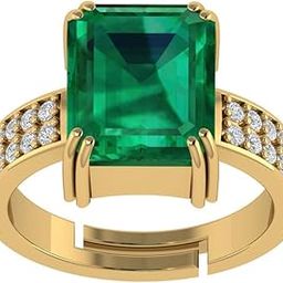 2.25 Ratti 1.75 Carat Natural Emerald Panna Panchdhatu Adjustable Gold Plated Ring For Men and Women-image-24