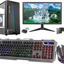 MegaDesk All-in-One Desktop Computer Set, i3 9th Gen, 16 GB RAM, 256 GB SSD, 1 TB HDD, 4GB Graphics Card, 19" HD LED Monitor, RGB Keyboard & Mouse, WiFi, Windows 11 Pro, MS Office (16-256-1TB-4GB)-24