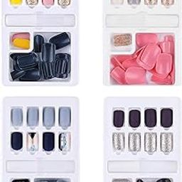 Store2508 Press on Gel Nails Sets With Double Sided Jelly Adhesive Nail Glue Nail Filer Pack of 4-picture-50