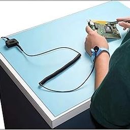 ESD ANTI STATIC MAT with Ground Cord & Wrist band 1 set for Mobile & electronic repairing workbench (2x5 Feet, Green)-24