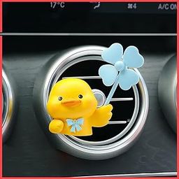 wolpin Car Decor For Car Dashboard Duckling With Car Unscented Air Fresheners 2 Tablets Fan Car Air Vent Interior Decoration Accessories Desk Decorative Showpiece,Cute Duck With Car Perfumes Diffuser-image-19