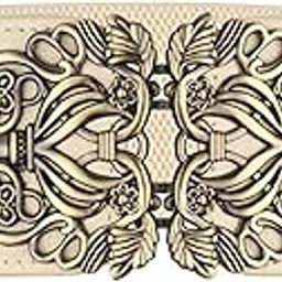 Women Cinch Belt, PU Leather Stretchy Waist Belt with Floral Metal Buckle, Retro Style, 25-35 Inch-image-95