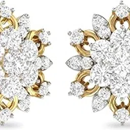 pc jeweller The Saacha 18KT Yellow Gold & Diamond Earring-picture-8