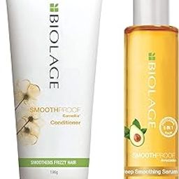 Biolage Smoothproof Floral Conditioner|Paraben Free| Provides Humidity Control & Anti-Frizz Smoothness |For Frizzy Hair & Smoothproof Deep Smoothing 6-In-1 Professional Hair Serum,1 Count-image-26