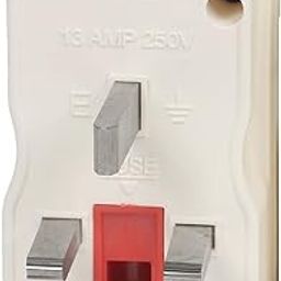 (1 Adapter) 13A Type-G UK Flat Pin Fused Multi-Plug for India to UK, UAE, Singapore, Hong-Kong and More Conversion Plug Convert, White (Pack of 1)-23