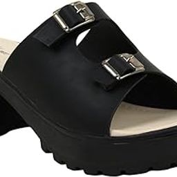 Women's Platform Heel Sandals with Buckle Strap | Stylish & Comfortable Open-Toe Block Heels for Casual |-16