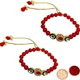 Buyent ® Beautiful Handmade designer bracelet for women stylish raksha bandhan rakhi for girls sister in law lumba rakhi for bhabhi set of 2-image-33