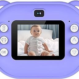 Instant Print Camera for Kids - 1080P HD with 2 Roll Photo Paper, for Ages 4-10 (Pink) (Pink) (Purple)-image-57
