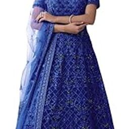 Women's Net Embroidered Semi-Stitched Gown - (Aliya-New2)-image-68