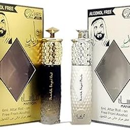 SHAIKH ZAYED OUD &SHAIKH ZAYAD MUSK Alcohol - Free Concentrated Attar Roll On 6ml (COMBO SET)-55