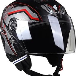 Urban Carrier ISI Certified Open Face Bike Helmet, Lightweight, Adjustable Fit, Impact-Resistant (Super-Track-Graphic)-image-96