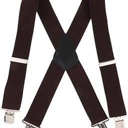 Suspenders w/Heavy Duty Clips&X Back Adjustable Straps for Adults coffee | Clothing Shoes & Accessories | Mens Accessories | Suspenders Braces-image-52