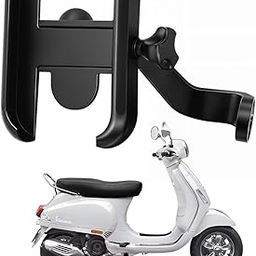 WHIPONE Metal CNC Mobile Holder for Scooter, Scooty & Motorcycle Compatible for Vespa 125, Mirror Mount, 360° Rotation, Strong Anti-Slip Grip, Wide Adjustable Fit for All Smartphones (Black)-image-6