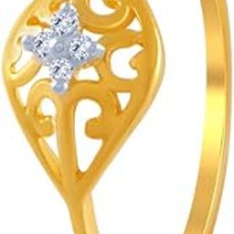 metal 14k (585) Yellow Gold and American Diamond Ring for Women-image-90