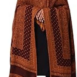 Women's Woolen Reversible Two Color Abstract Design Shawl Wrap 40 in x 80 in-image-41