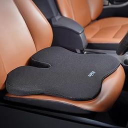Frido Ultimate Car Wedge Seat Cushion | Memory Foam Cushion with Coccyx Tailbone Cutout | Relieves Hip Pain & Tailbone Pain, Lower Back Pain | Weight <120 kg | Black (Pack of 1)-image-89