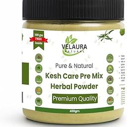 Velaura Natural Kesh Care Herbal Hair Pack 300g+100gm FREE Inside | Henna, Amla, Bhringraj, Hibiscus, Shikakai, Reetha, Neem & More | Pre-Mix Powder for Hair Fall Control, Dandruff, Hair Growth & Shine – Value Pack-image-3