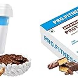 MyFitness Peanut Butter & PRO.FITNESS Protein Bar | Healthy Snacks Combo | 23g Protein Crunchy Choco Spread & 11g Protein Bars, Choco Peanut Butter | Cholesterol Free | No Trans Fat | 227g + (34g x 6)-7