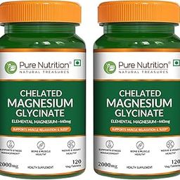 Pure Nutrition Chelated Magnesium Glycinate - 240 Tabs (120x2), 2000mg | High Absorption for Sleep, Cramps, Nerves Health, Relaxation, Bone & Joint Health | Elemental Magnesium 440mg-image-52