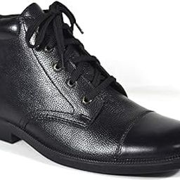 KIM-33 Black Formal Boot Real Genuine Leather Lightweight Sole-image-46