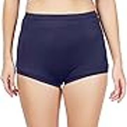 Two Piece Swim Wear/Swim Suit with Solid Black Colour Padded Crop Top and Black Short for Women and Girls (80% Nylon 20% Spandex) (Comfort Fit)-image-83