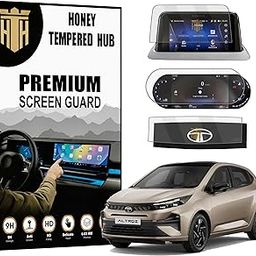 HONEY TEMPERED HUB (3 PACK) Screen Guard For NEW TATA ALTROZ 2025 /7 Inch Infotainment + Steering + Instrument Cluster Protector / Anti Scratch /TataAltroz Car Digital Display Accessories [Not Tempered Glass]-picture-1