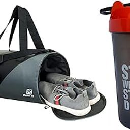 HANG IT Gym Bag Combo for Men - Gym Bag with Shoe Compartment & SWSD RED Bottle - Gym & Fitness Kit-99