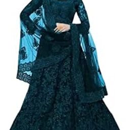 Women's Silk Semi-Stitched Lehenga Choli (Nir Fashion_Rama Green_Free Size)-image-122