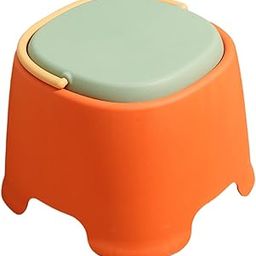 UJEAVETTE Small Stool with Handle Creative Toilet Step Stool for Kitchen Bathroom Home red-12