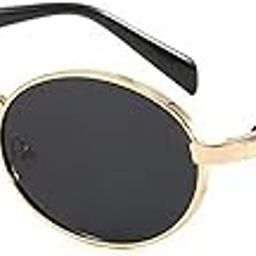 Retro Oval Sunglasses for Men & Women | Metal Frame | UV400 Protection | Durable, Stylish & Trending Shades-32