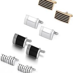 UJOY Cufflinks Set Copper 4 Pairs in Gift Box Stylish Design-image-88