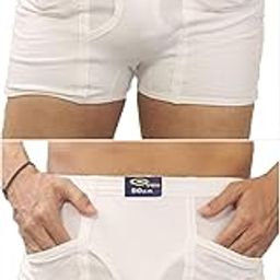 Men's Premium White Cotton Underwear Pocket Trunks-image-73