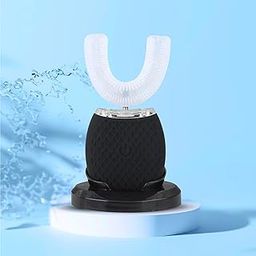 Oralvit Electric Tooth Brush, Effective Teeth Whitening, Soft Bristles, Portable And Rechargeable Toothbrush, Advanced U-Shaped Gum Massager For Adults, 360° Mouth Cleansing & Whitening, Black Colour-image-55