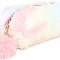 Sanjis Enterprise Polyester Small Fur Cosmetic Bag, Elegant Makeup Bags,Lipstick Pouch,Zipper Pouch,Great Gifts for Women,Travel Toiletry Bag Accessories Organizer Gifts (Rainbow)-image-58