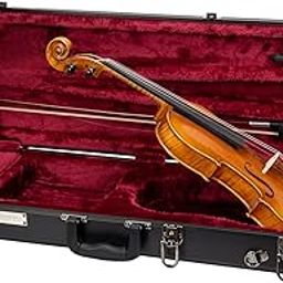 4/4 size Violin Case | ABS Molded Hardshell with Interior Compartment, 2 Bow Holders, Security Lock, and Detachable Straps-Black (CRA860VFBK)-image-64