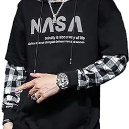 Men's Stylish Printed Hooded Full Sleeve T-Shirt (Black)-image-96