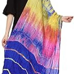 Women taffeta Lahriya Dupatta (Multi Colour, Free Size)-picture-26