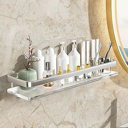 ARTISOUL® Bathroom Floating Shelf Wall Mounted Holder for Kitchen Bathroom Living Room Argent 50Cm | Furniture | Bookcases-image-66