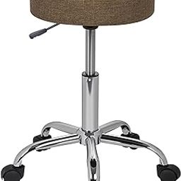 Finch Fox Height-Adjustable Swivel Fabric Chair for Salon/Spa/Bar/Medical/Kitchen/Doctor Stool Chair (Brown)-image-13