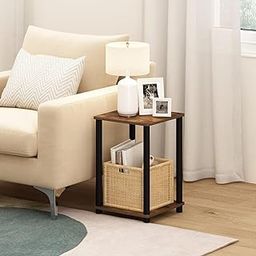 VOLDMART Lamp Table for Bedroom and Living Room - Bedside Stool With Storage and Cover - Without Drawer-16