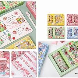 Crackles Washi Tape Set, Cute Washi Tape Set, Designer Decorative Masking Tapes for DIY Crafts Arts Scrapbooking Bullet Journal Planners –(Random Design and Color)- Pack of 1-picture-19