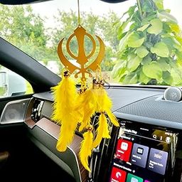 BS AMOR Dream Catcher Car Hanging Khalsa Yellow Colour Car Hanging ~ Handmade Hanging Wall Hangings, Garden, Car, Outdoor, Bedroom Pack of 1-image-43