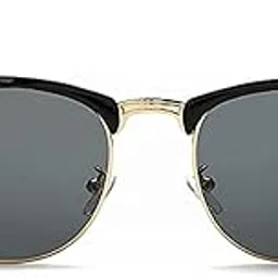 awestuffs Semi-Rimless Clubmaster Sunglasses for Women and Men (Black)-picture-38