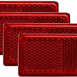 ALL PARTS SOURCE Self Adhesive Rectangular Safety Reflector for Car Bike Truck Universal Applications (4, Red, Small)-11