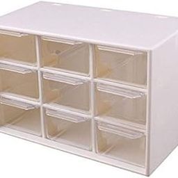 divinezon 9 Drawer Plastic Storage Desk Cabinet Organizer Storage Box, 18.4 X 12 X 10 CM, White-image-3