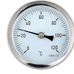 Magideal 63mm Horizontal Dial Thermometer Aluminum Temperature Gauge 0-120C-25