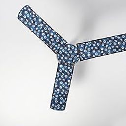 The Furnishing Tree Ceiling Fan Cover with attachable end closure Dustproof Polyester Three Blade Set of 4 Fan Covers Floral Pattern Blueish Grey-image-102